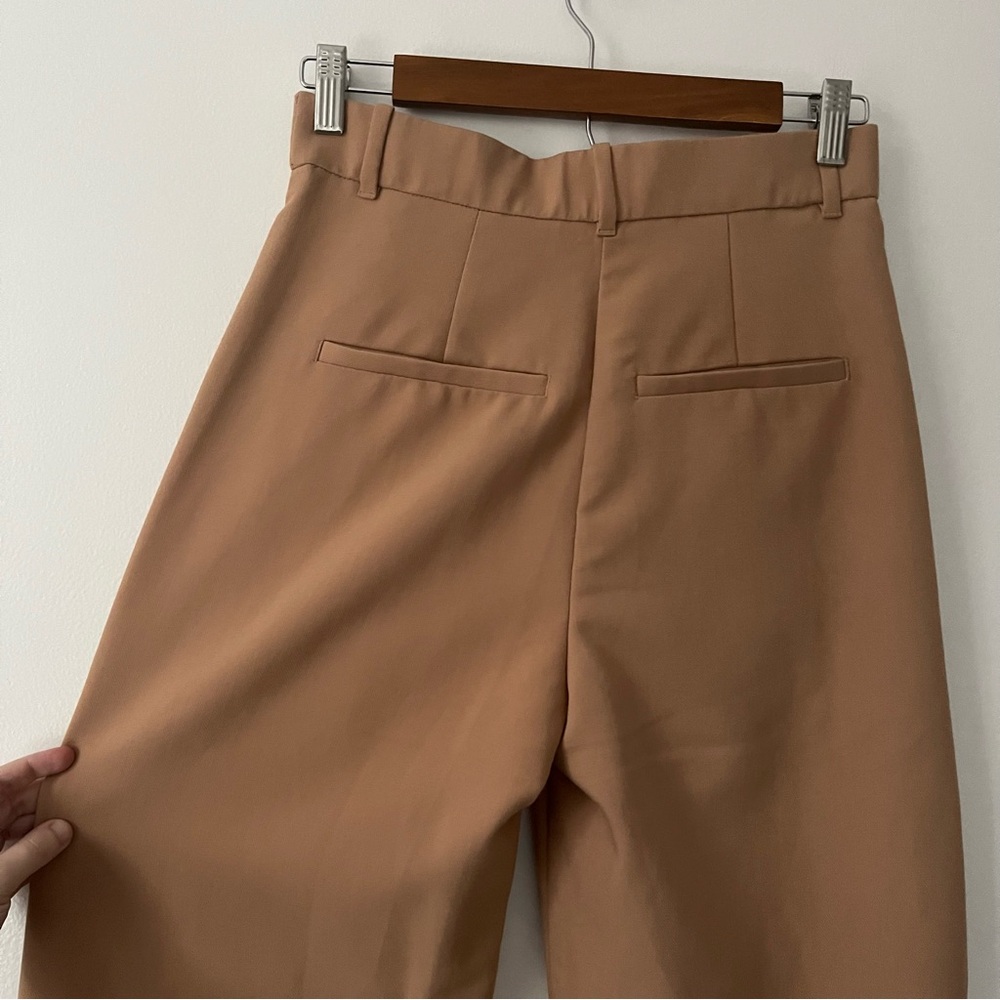 Abercrombie & Fitch Sloane Wide Leg Tailored Trouser Pants Tan 27 / 4 XS Inseam - Picture 6 of 11